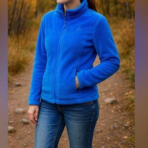 Snozu Performance Women’s Blue Fleece Jacket Size M Zip Front Soft Warm